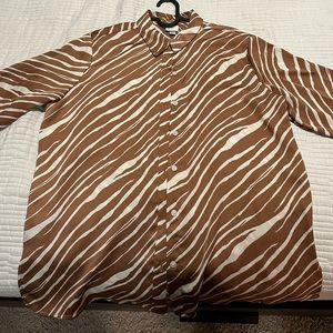 Women’s A New Day Satin Long Sleeve Button Up Size S